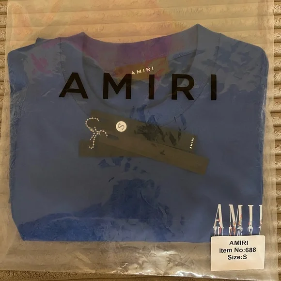 AMIRI Blue Short Sleeve Tee with Logo - Picture 4 of 6